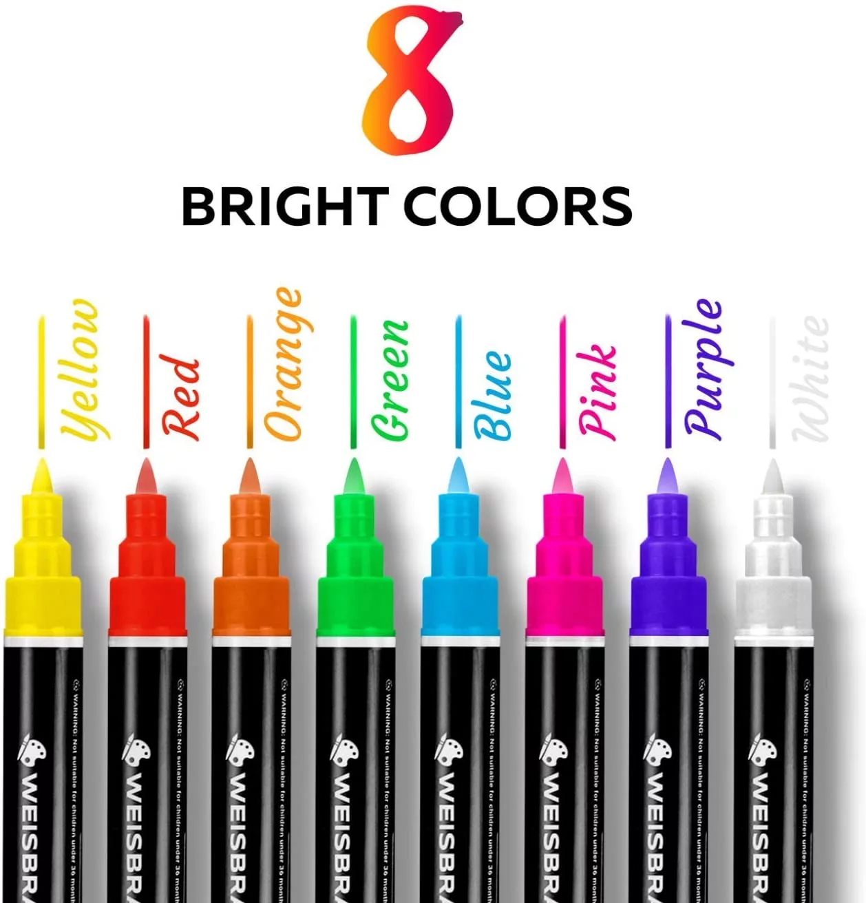 8pcs Whiteboard & Chalkboard Marker Pen, Erasable & Refillable